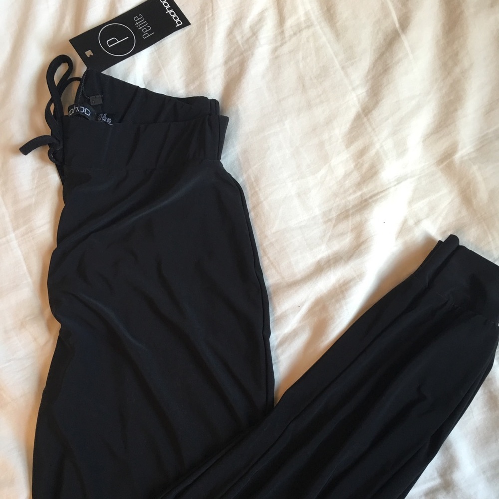 BOOHOO Silky Black Joggers